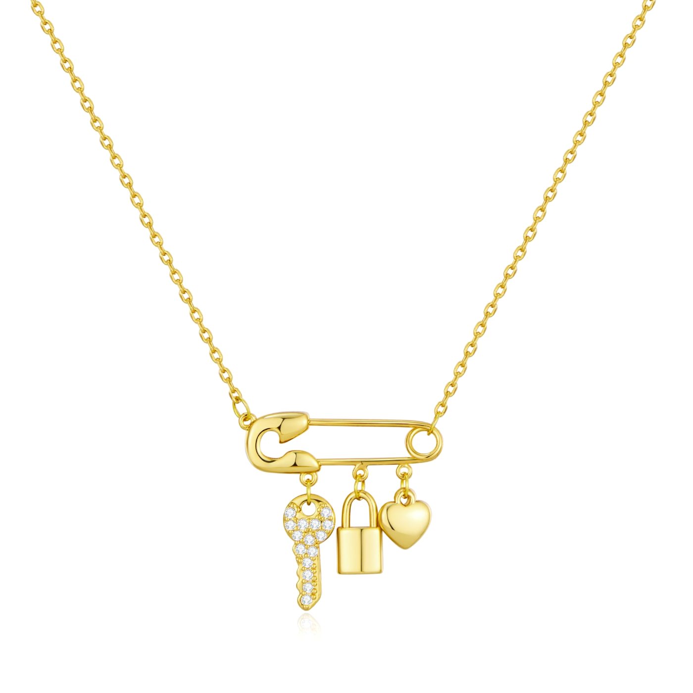 YUJIE Safety Pin Pendant Necklace, color