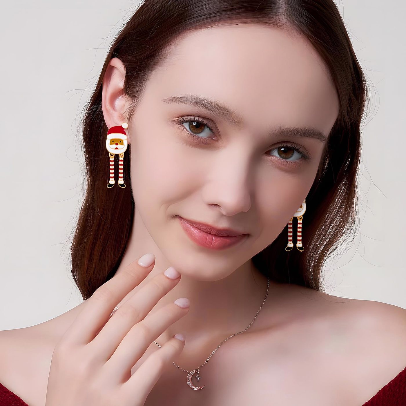 YUJIE Santa Claus Drop Earrings, view 4