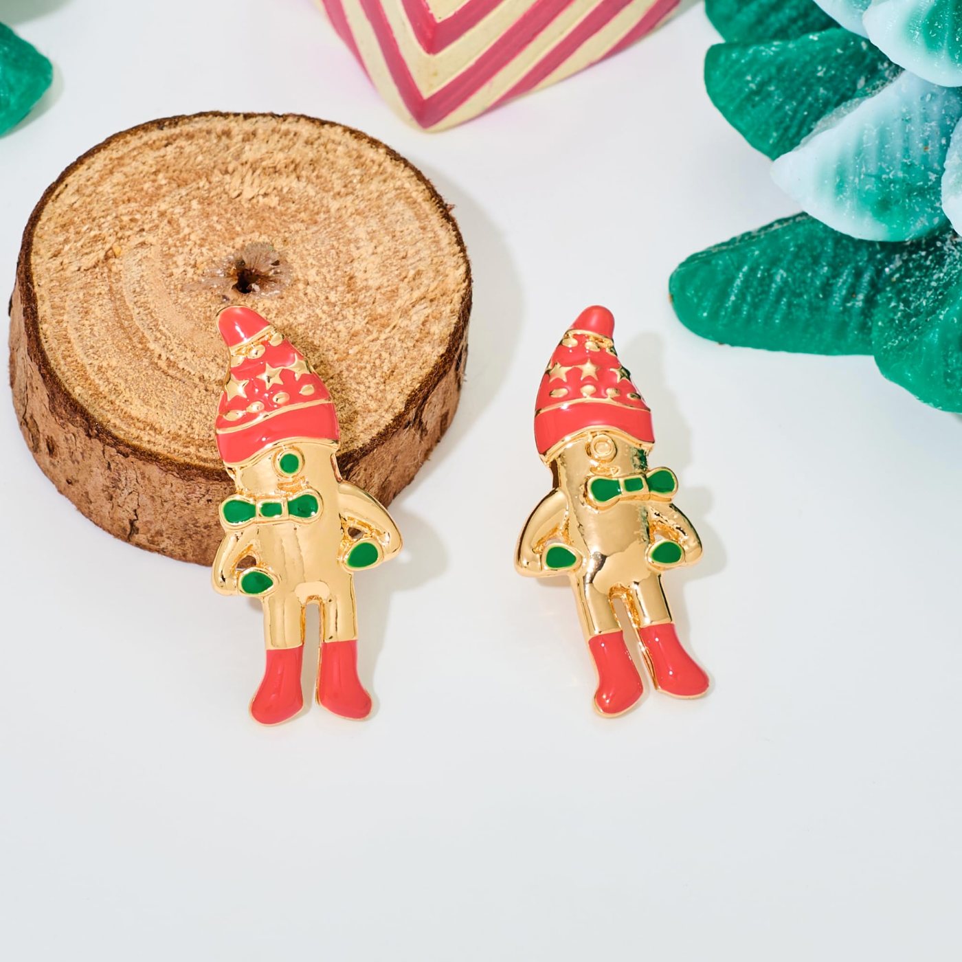 YUJIE Santa Claus Stud Earrings, second view