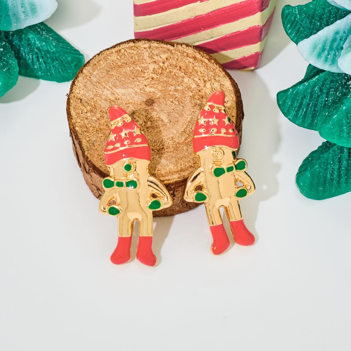 YUJIE Santa Claus Stud Earrings, view 3