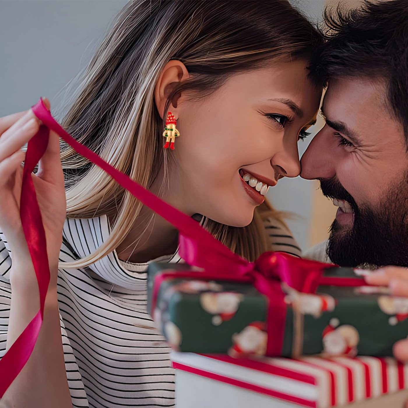 YUJIE Santa Claus Stud Earrings, view 6