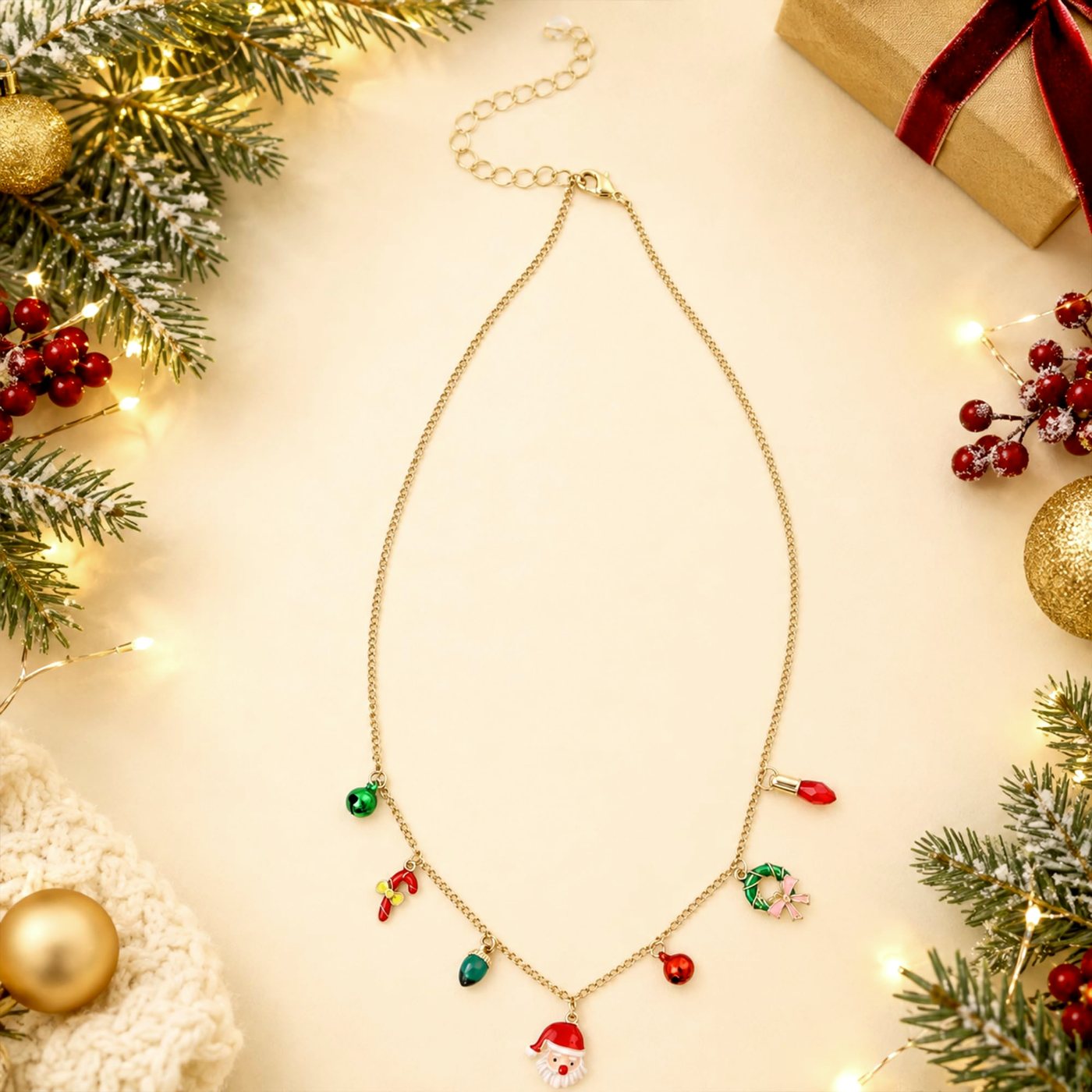 YUJIE Santa Pendant Necklace, view 5
