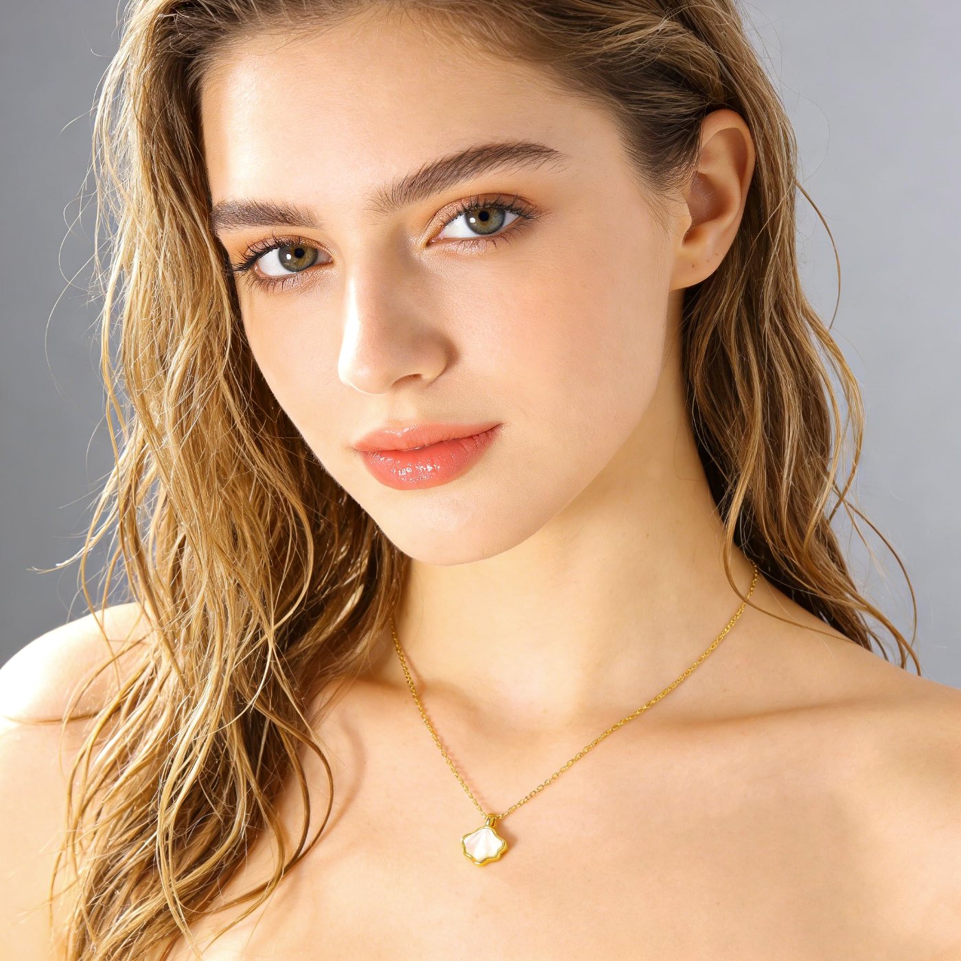 YUJIE Shell Pendant Necklace, view 3