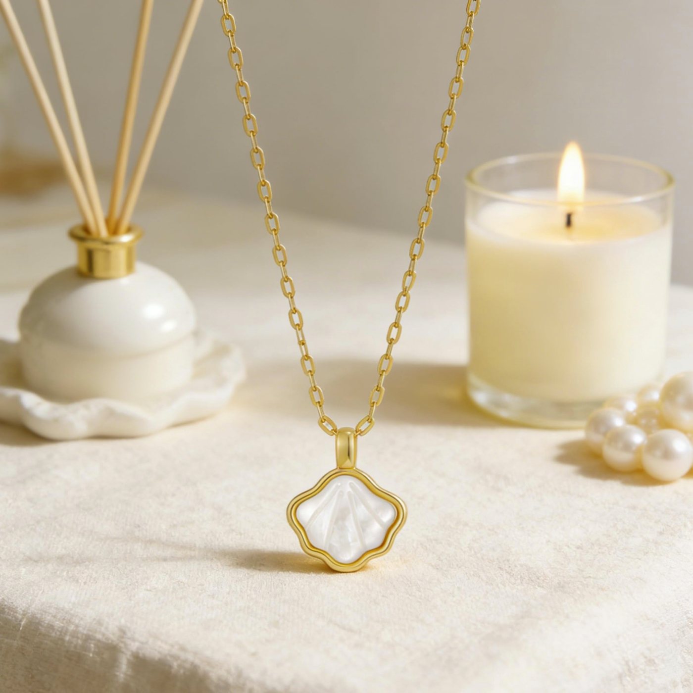 YUJIE Shell Pendant Necklace, view 5