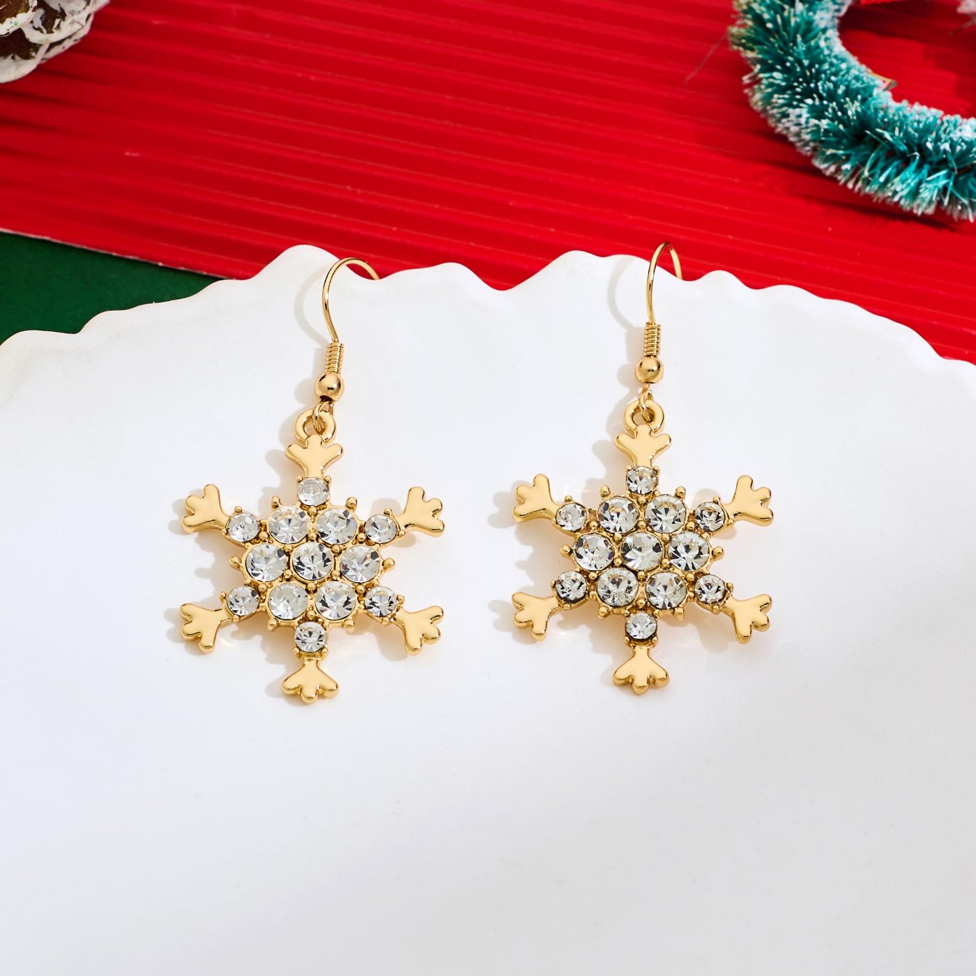 YUJIE Snowflake Drop Earrings, second view
