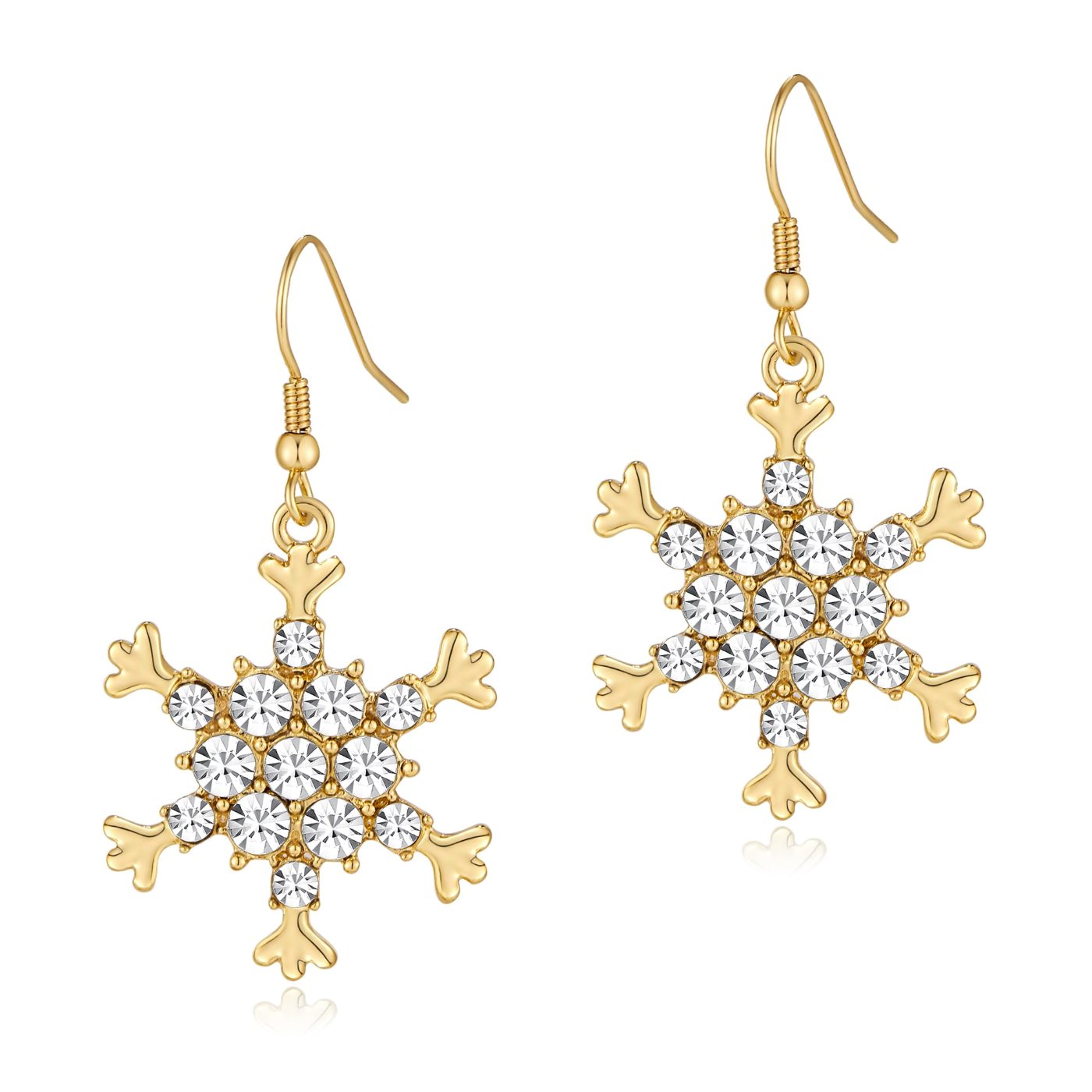 YUJIE Snowflake Drop Earrings, gold tone