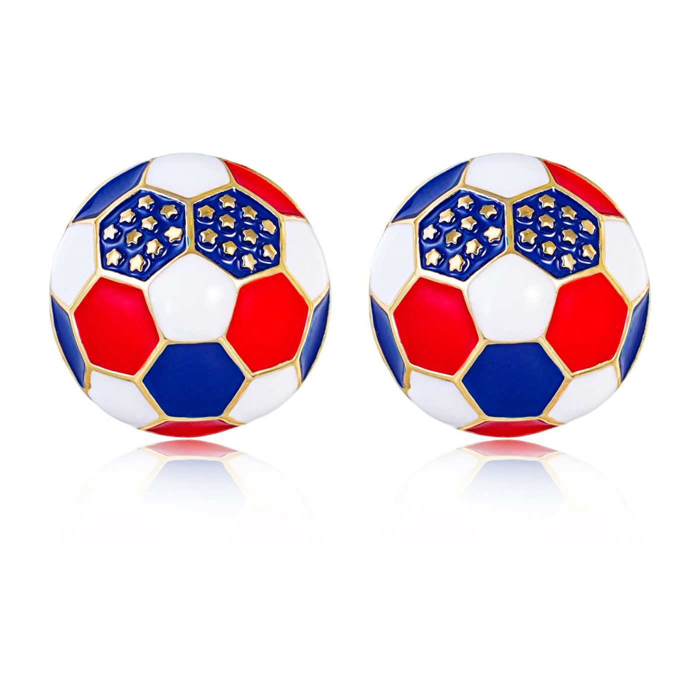 YUJIE Soccer Stud Earrings, color