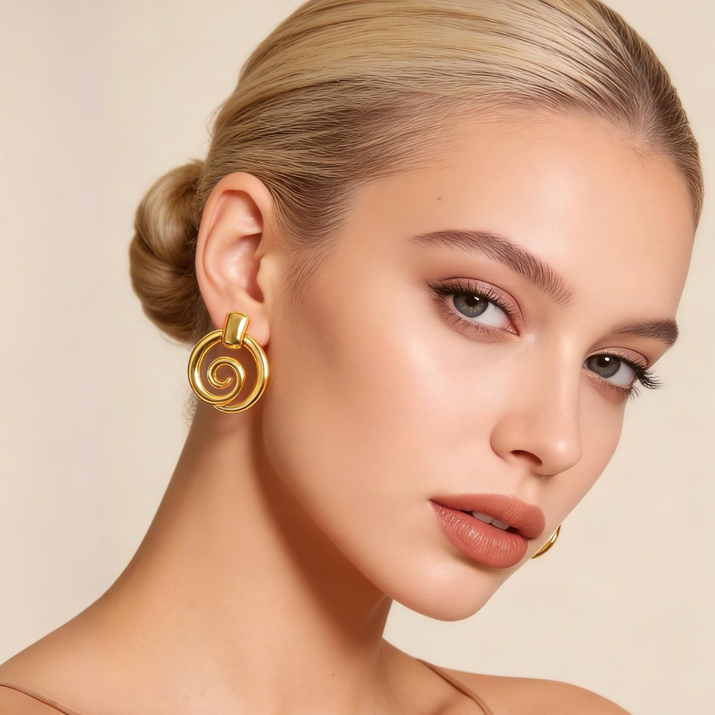 YUJIE Spiral Drop Earrings, second view