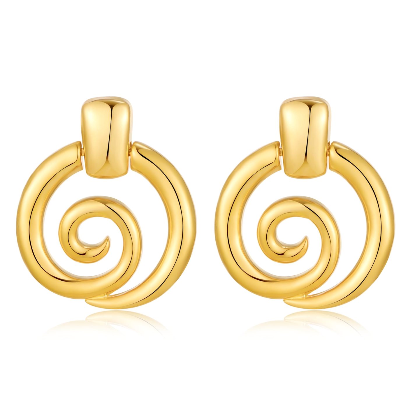 YUJIE Spiral Drop Earrings, gold tone