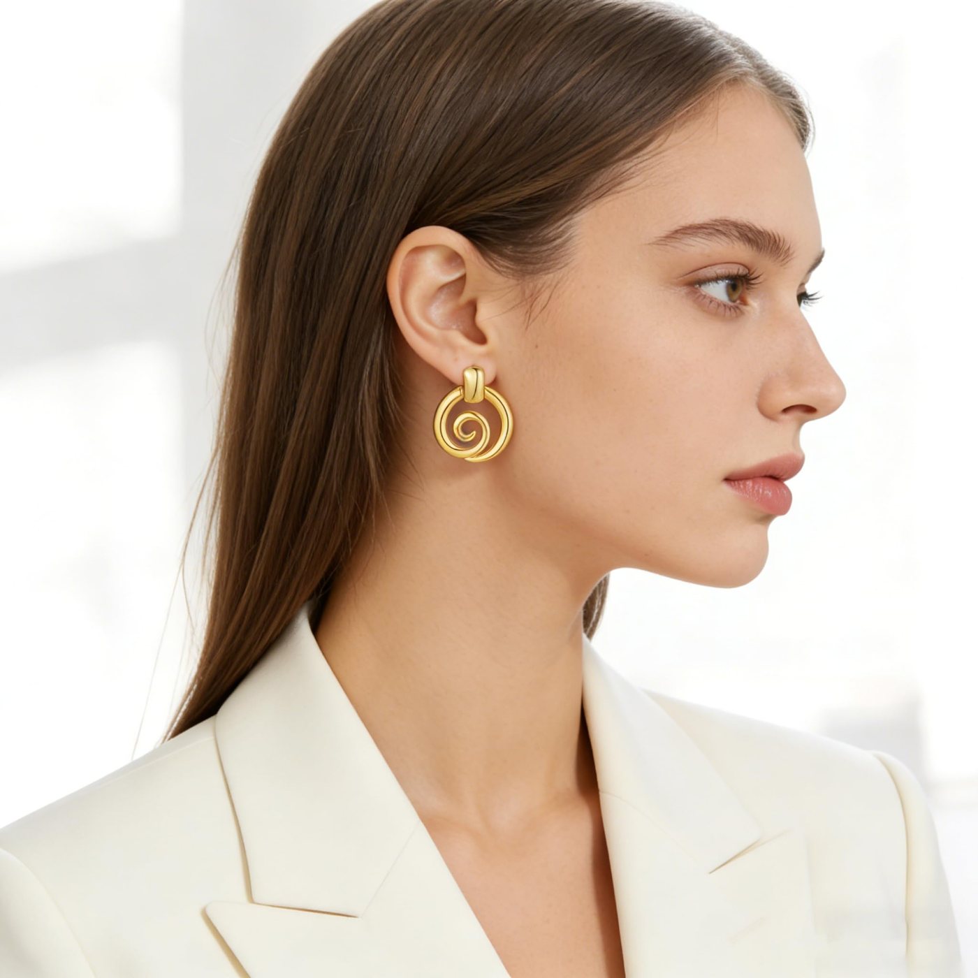 YUJIE Spiral Drop Earrings, view 4