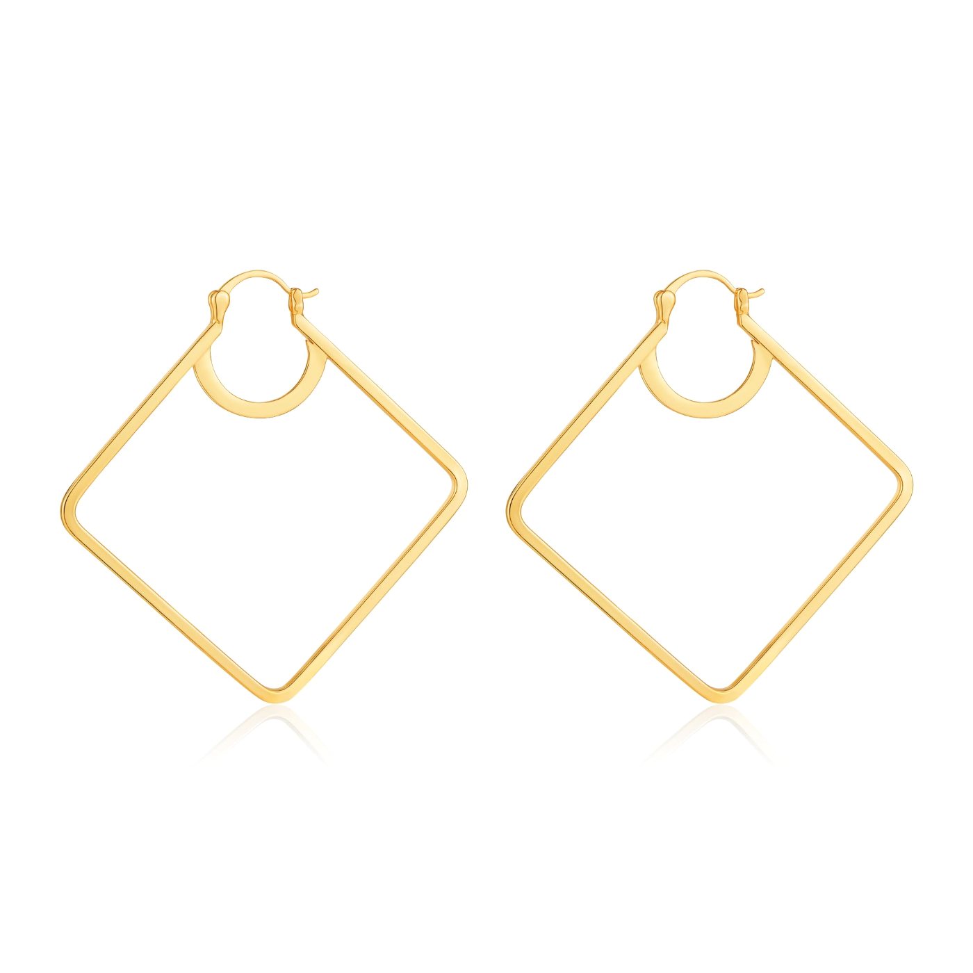 YUJIE Square Hoops, gold tone