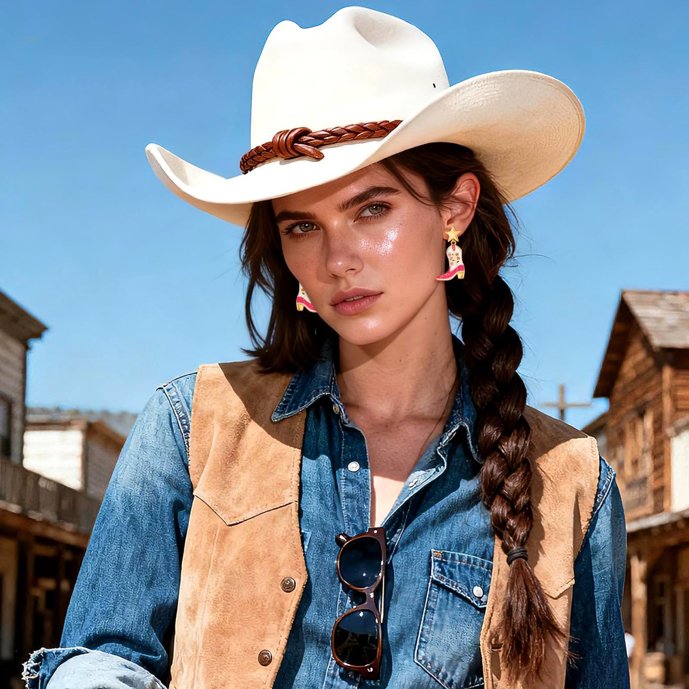 YUJIE Star Boot Drop Earrings, view 4