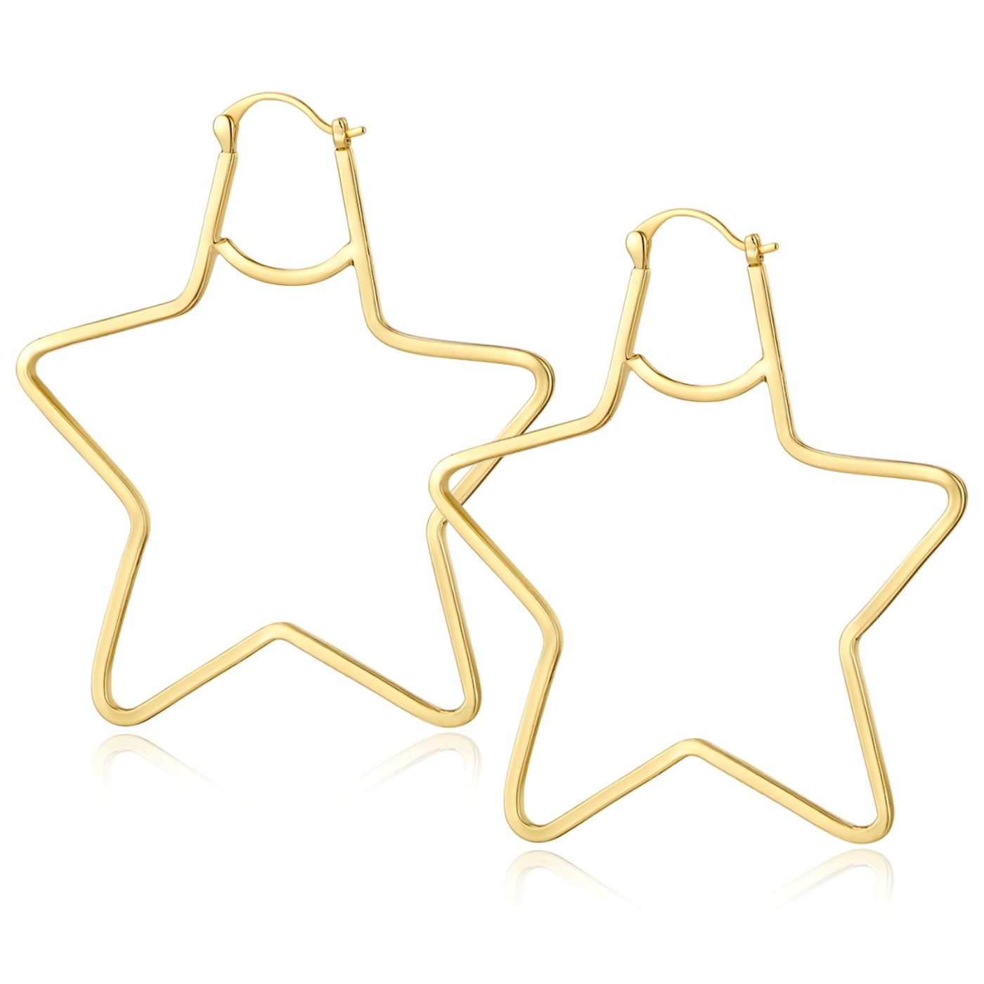 YUJIE Star Hoops, gold tone