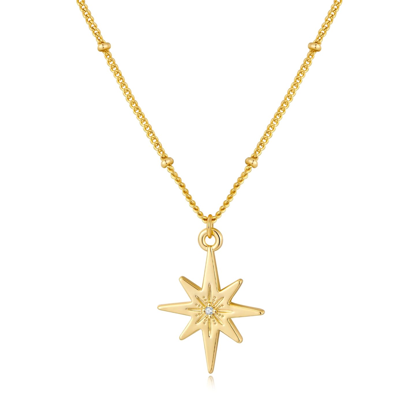 YUJIE Star Pendant Necklace, Sunburst Star, color