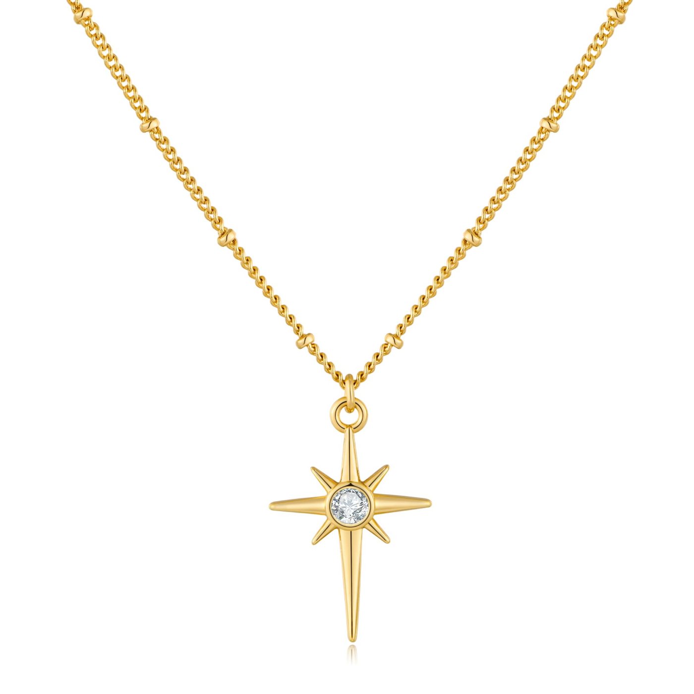 YUJIE Star Pendant Necklace, Four Point Star, color