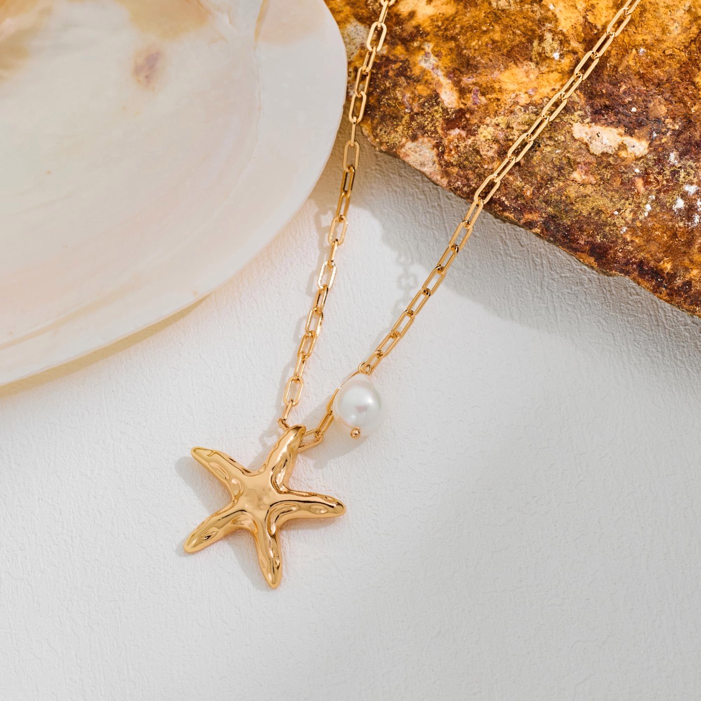 YUJIE Starfish Pendant Necklace, view 4