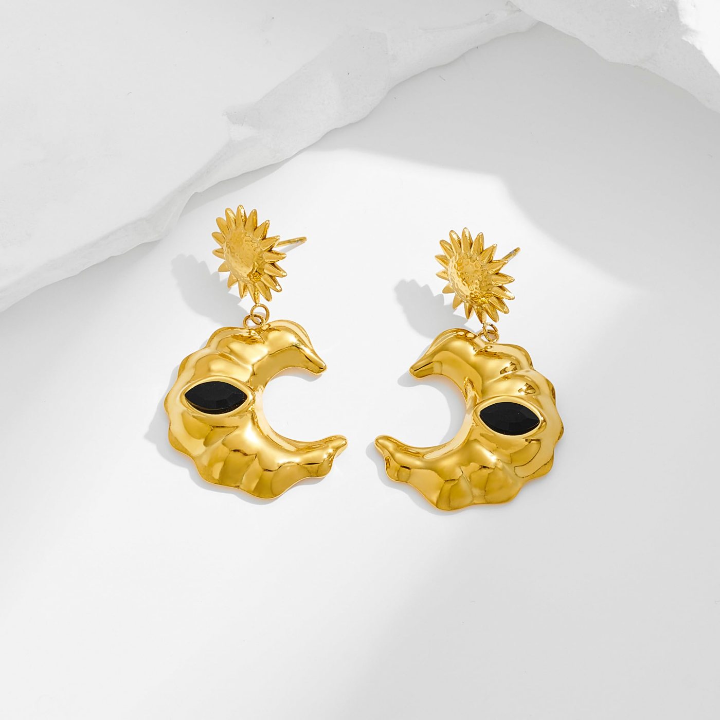 YUJIE Sun Moon Drop Earrings, view 3