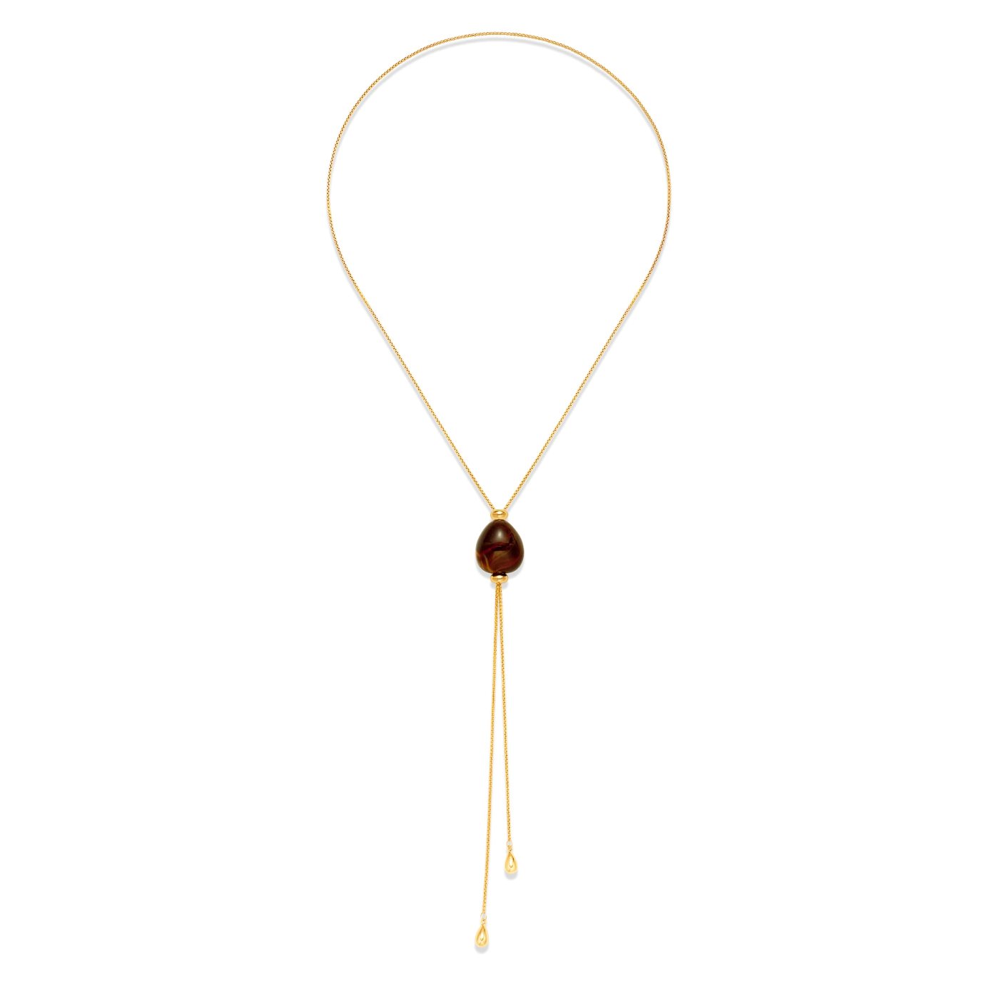 YUJIE Teardrop Lariat, Deep Brown, color