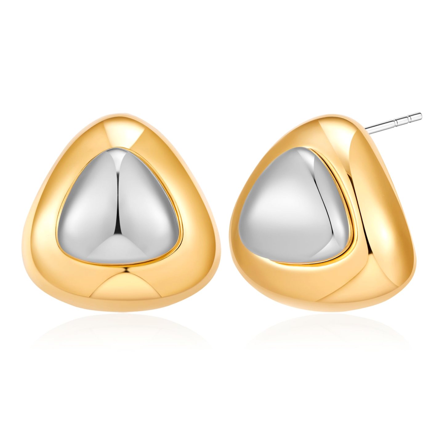 YUJIE Teardrop Stud Earrings, gold and silver