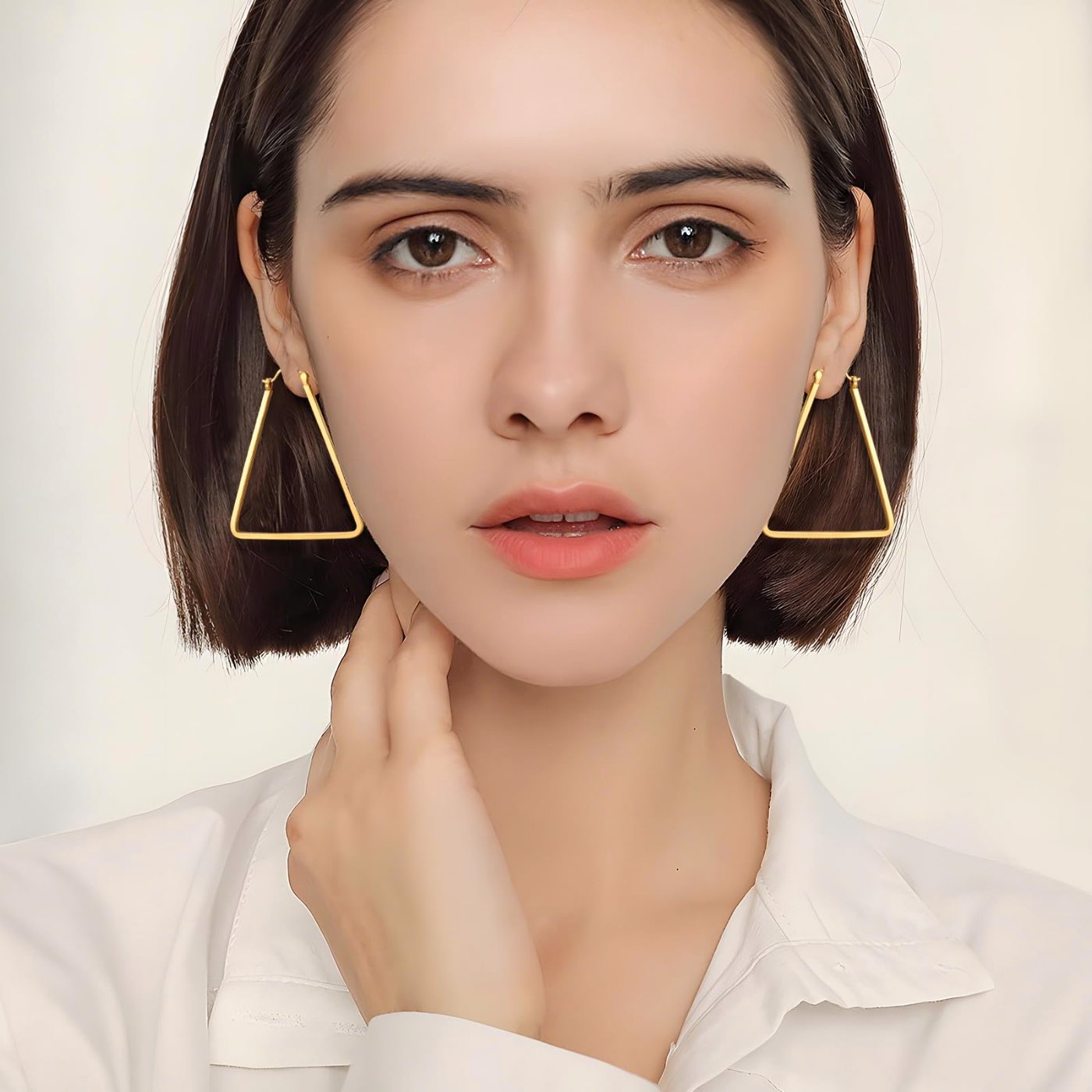 YUJIE Triangle Hoops, second view