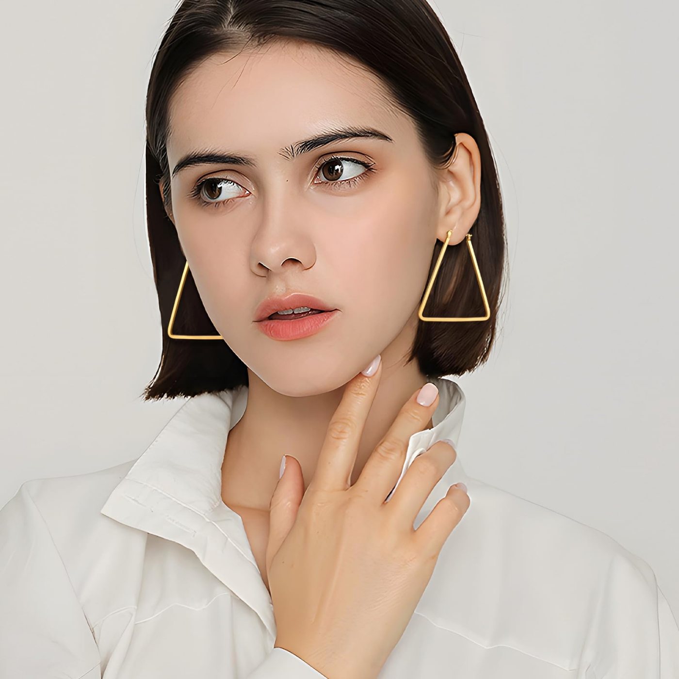 YUJIE Triangle Hoops, view 3