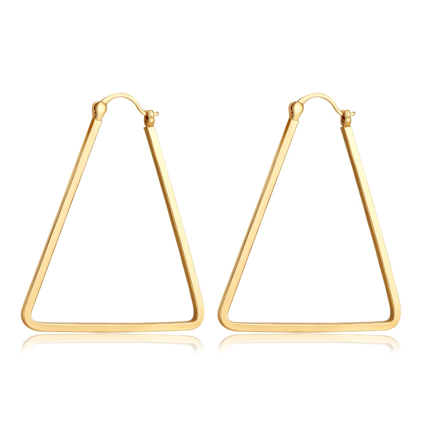 YUJIE Triangle Hoops, gold tone