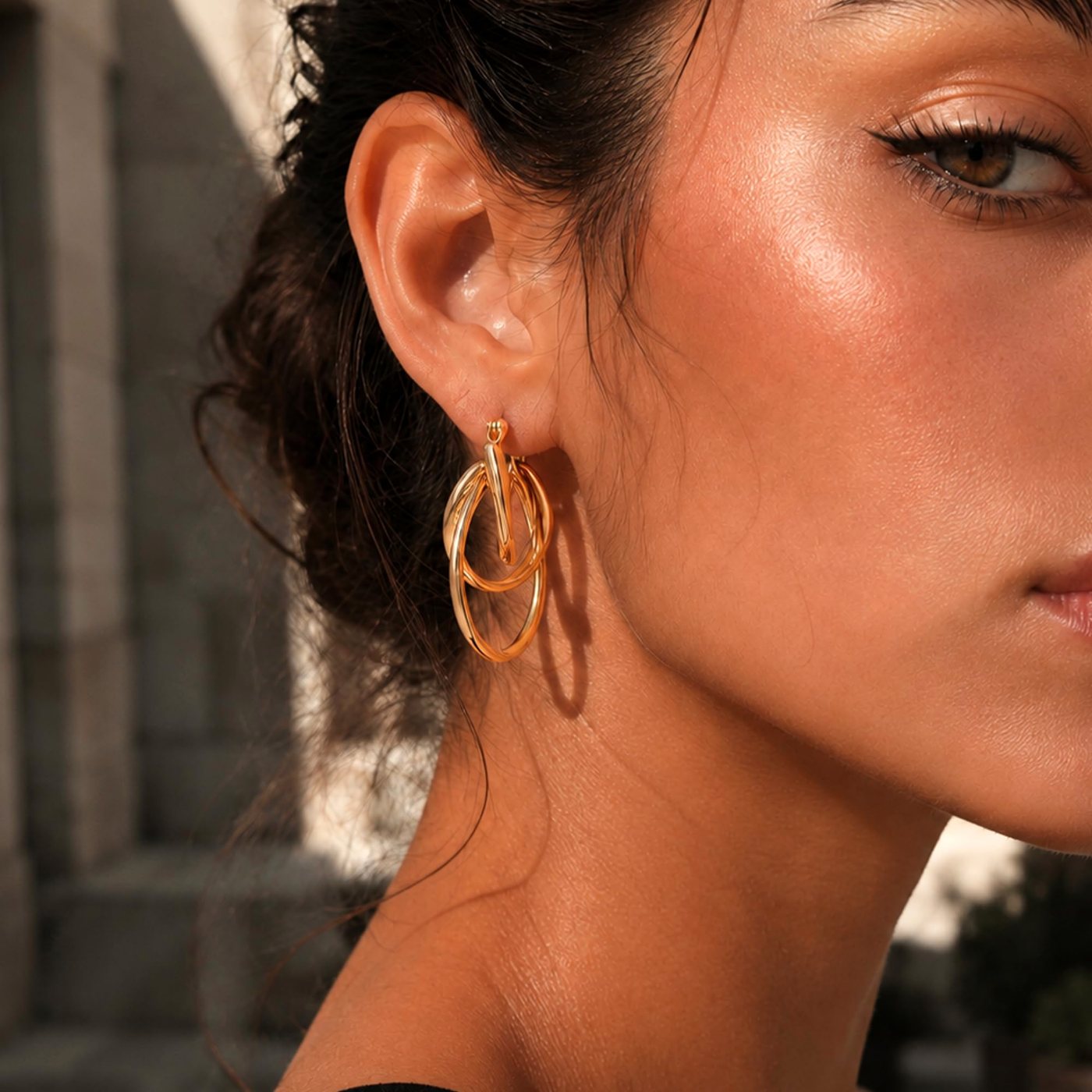 YUJIE Triple Hoops, view 3