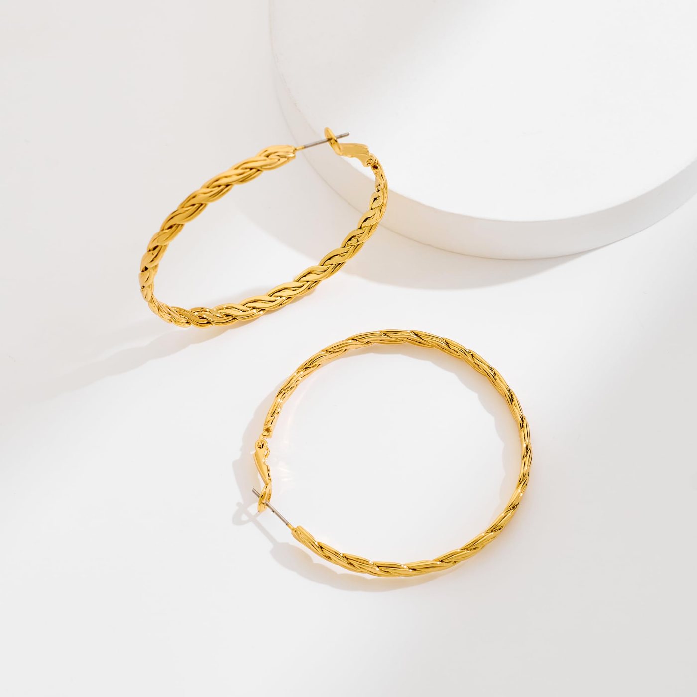YUJIE Twisted Hoops, second view