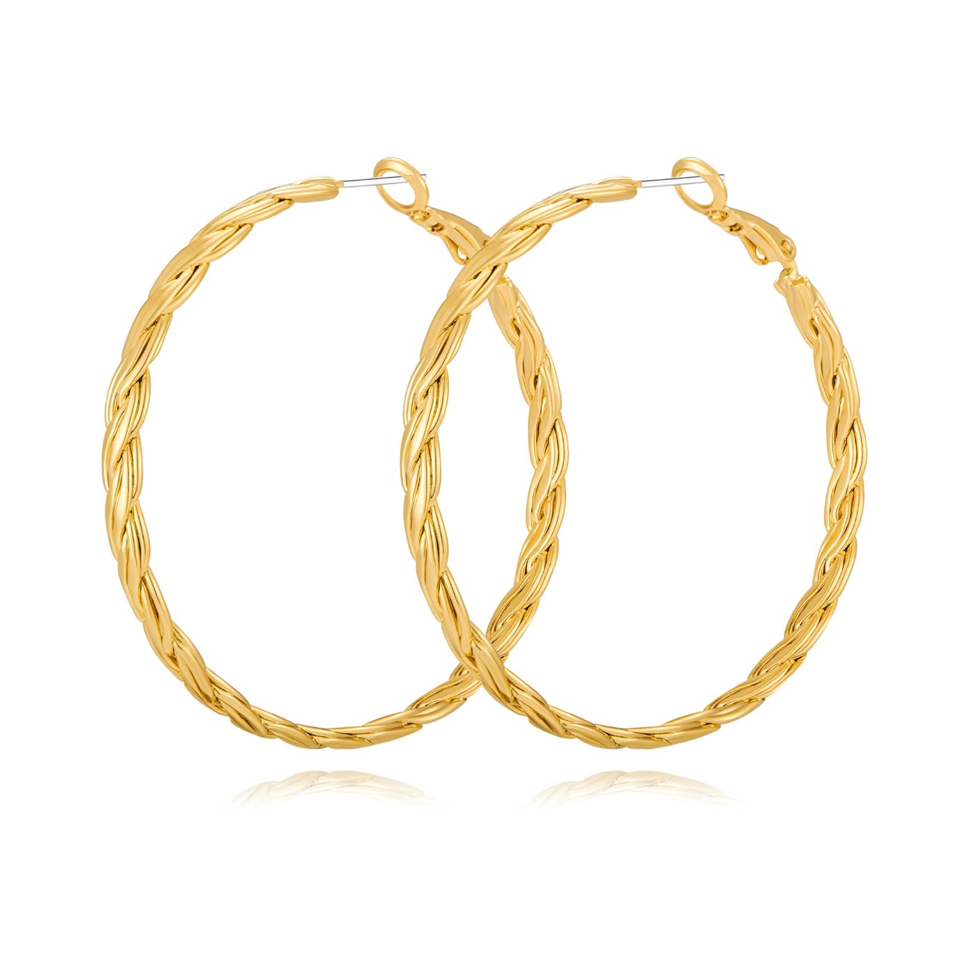 YUJIE Twisted Hoops, gold tone