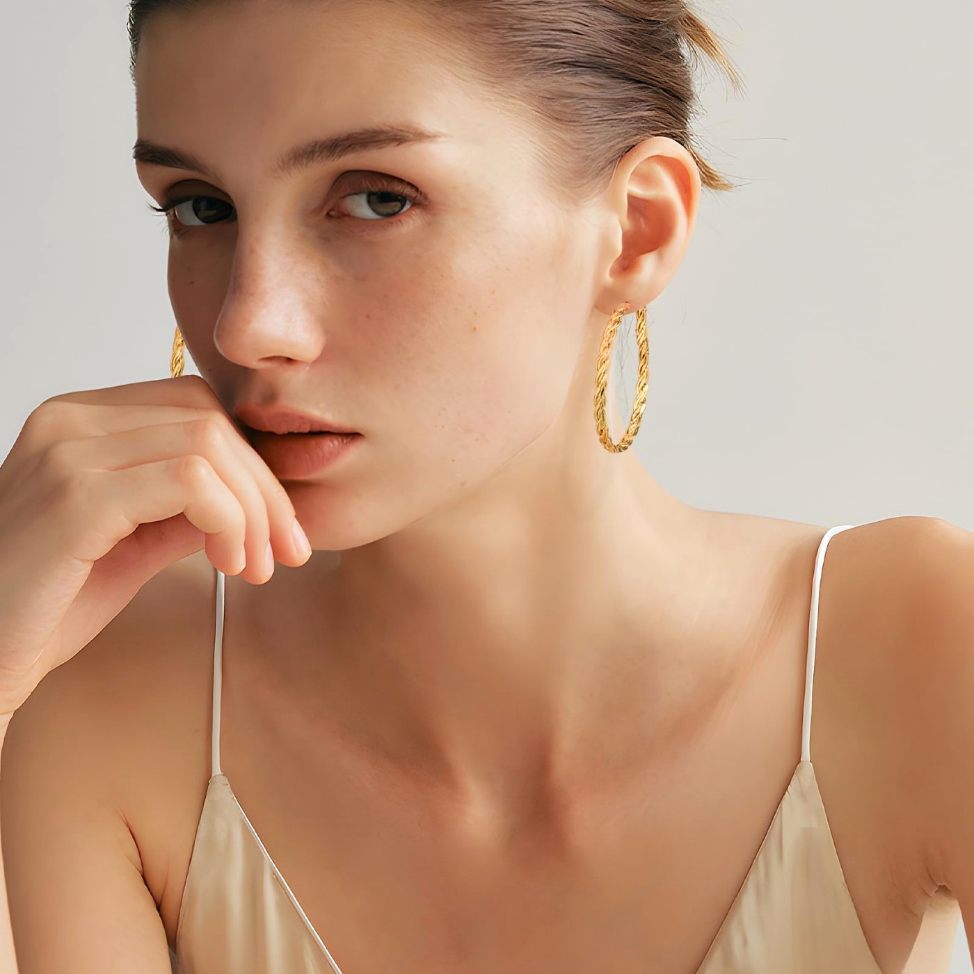 YUJIE Twisted Hoops, view 5