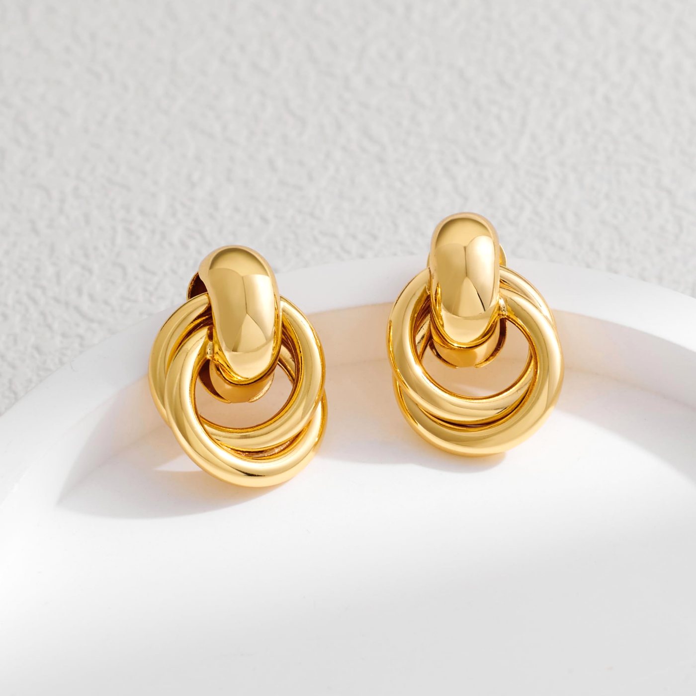YUJIE Twisted Knot Stud Earrings, view 3