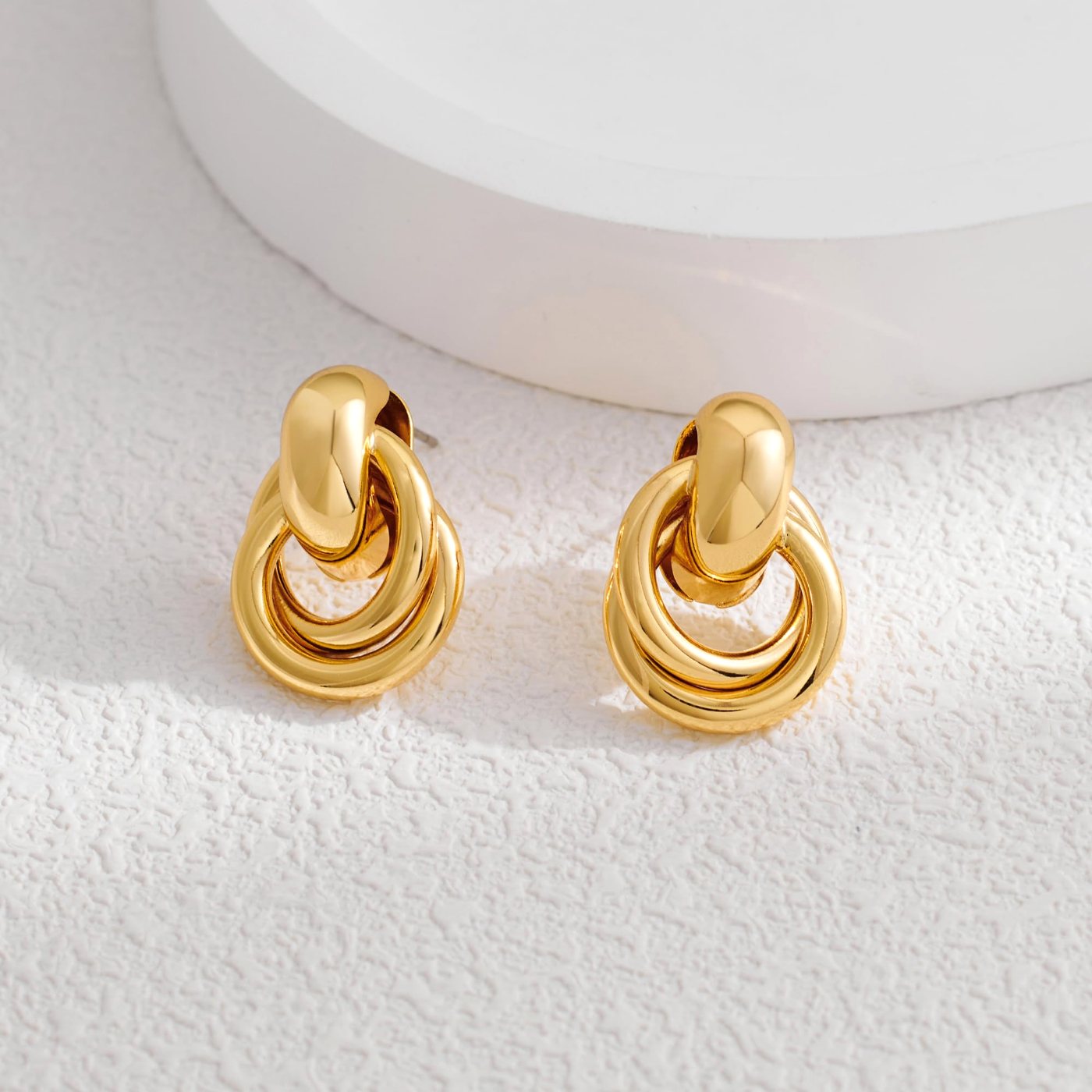 YUJIE Twisted Knot Stud Earrings, view 4