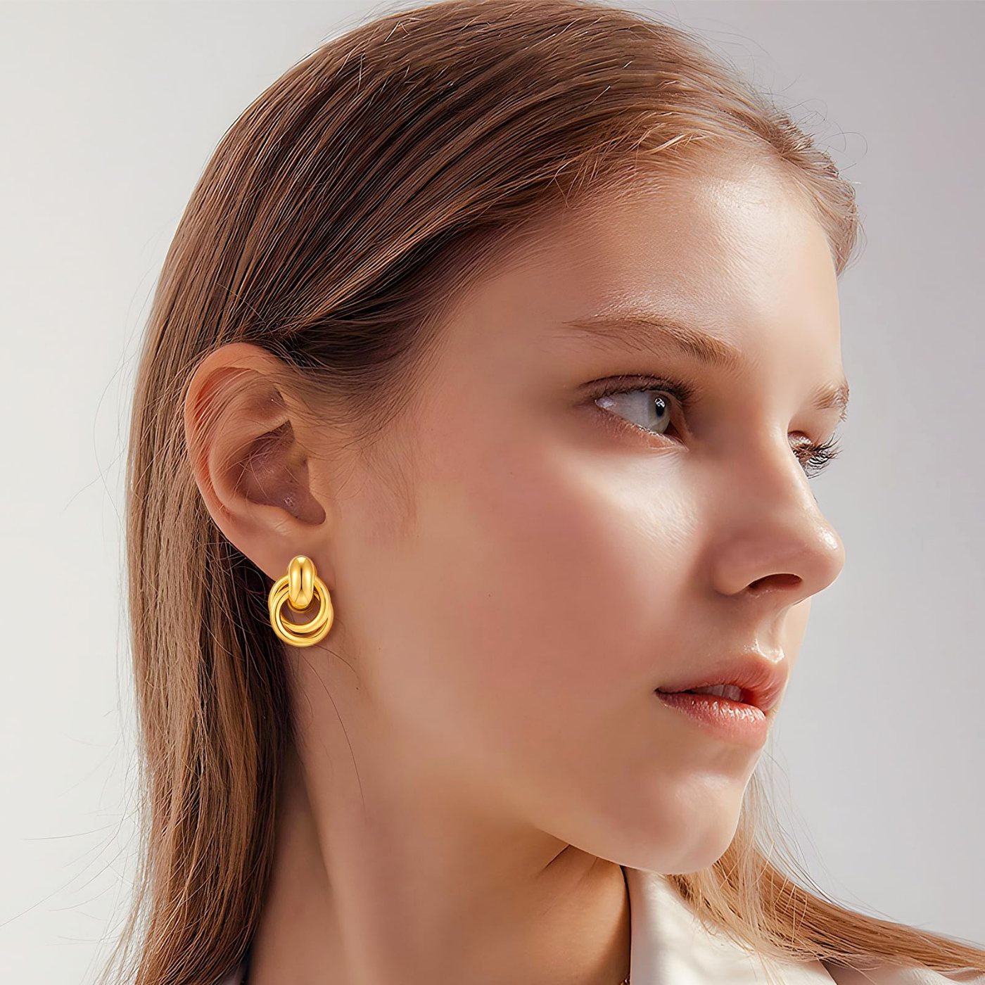 YUJIE Twisted Knot Stud Earrings, view 6