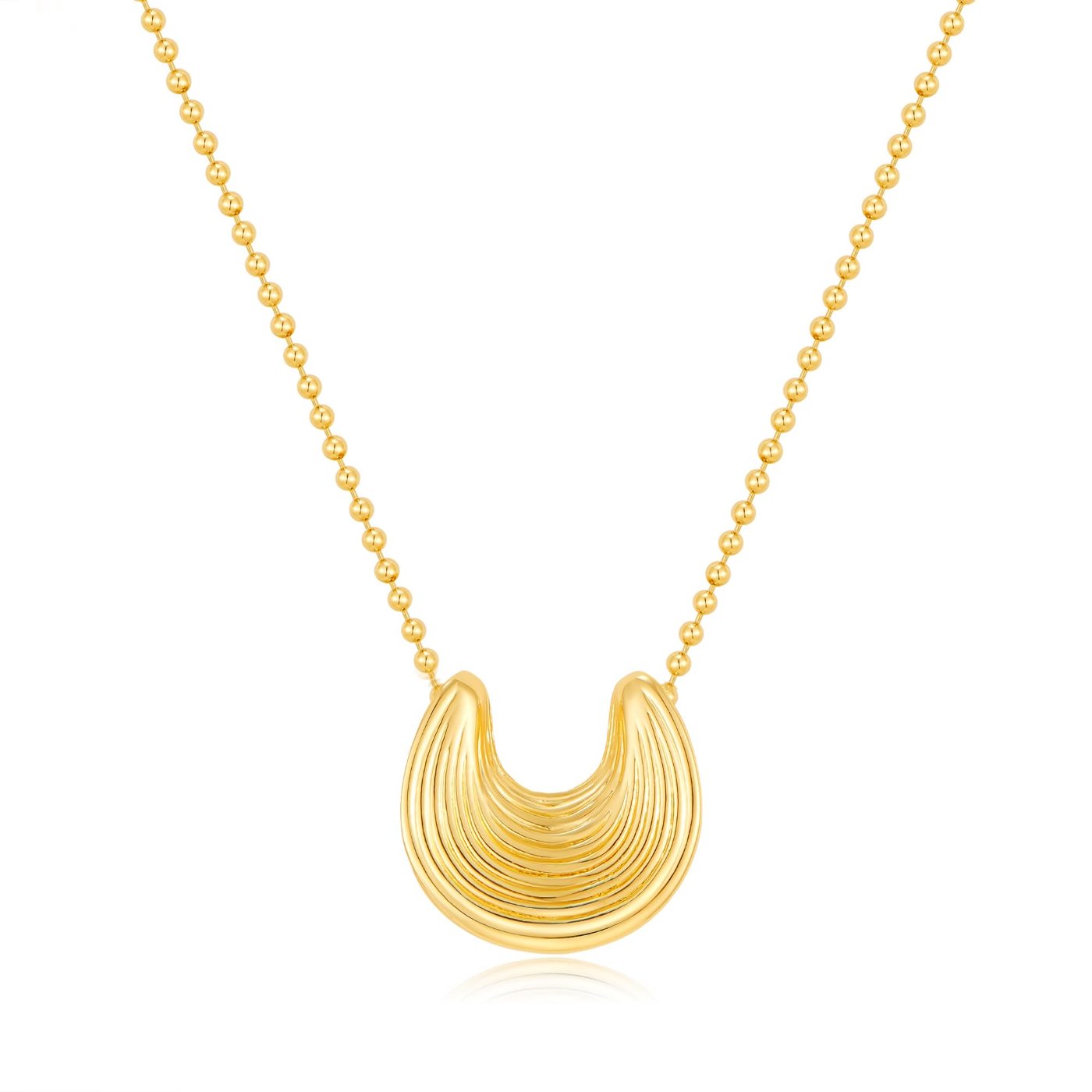 YUJIE U Shape Pendant Necklace, gold tone